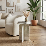 Canebrake Light Green Round Marble Accent Table