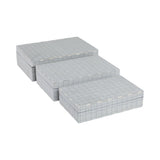 Lyonsville White/Black Checkerboard Etched Boxes (Set of 3)