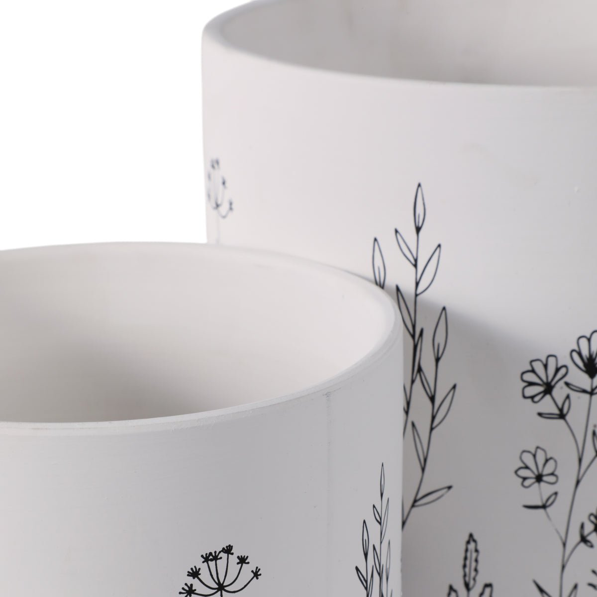 Darrenoak White/Black Planters (Set of 2) - 21860EC