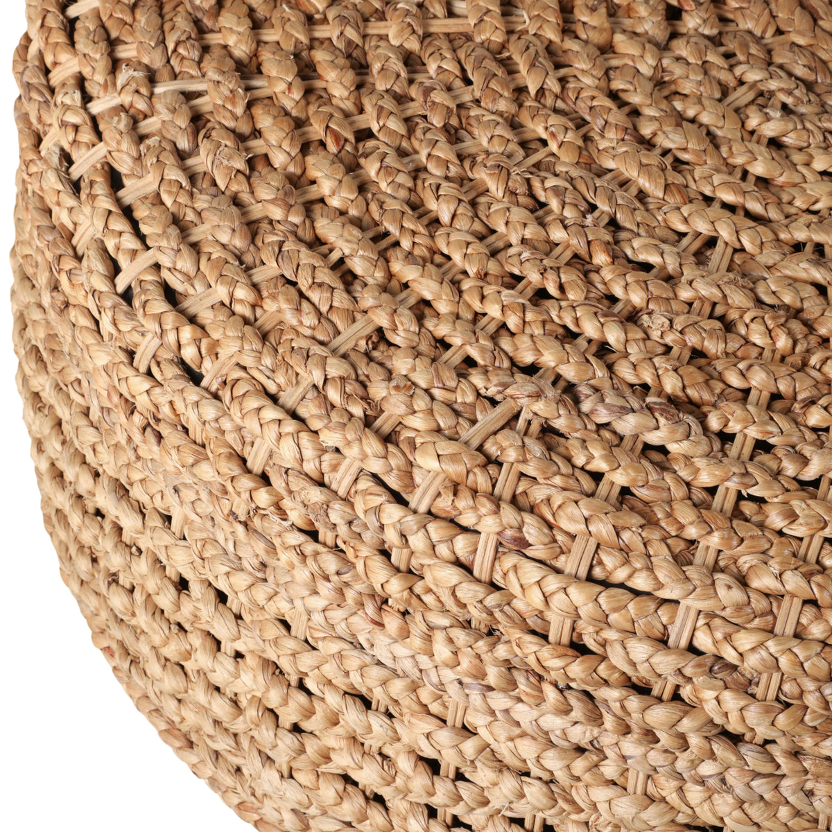 Beveridge Brown Waterhyacinth Storage Ottoman with Ball