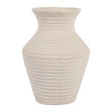 Brazos Ivory Small Paper Mache Ribbed Vase