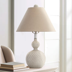 Woodward Cream Resin Twist Table Lamp