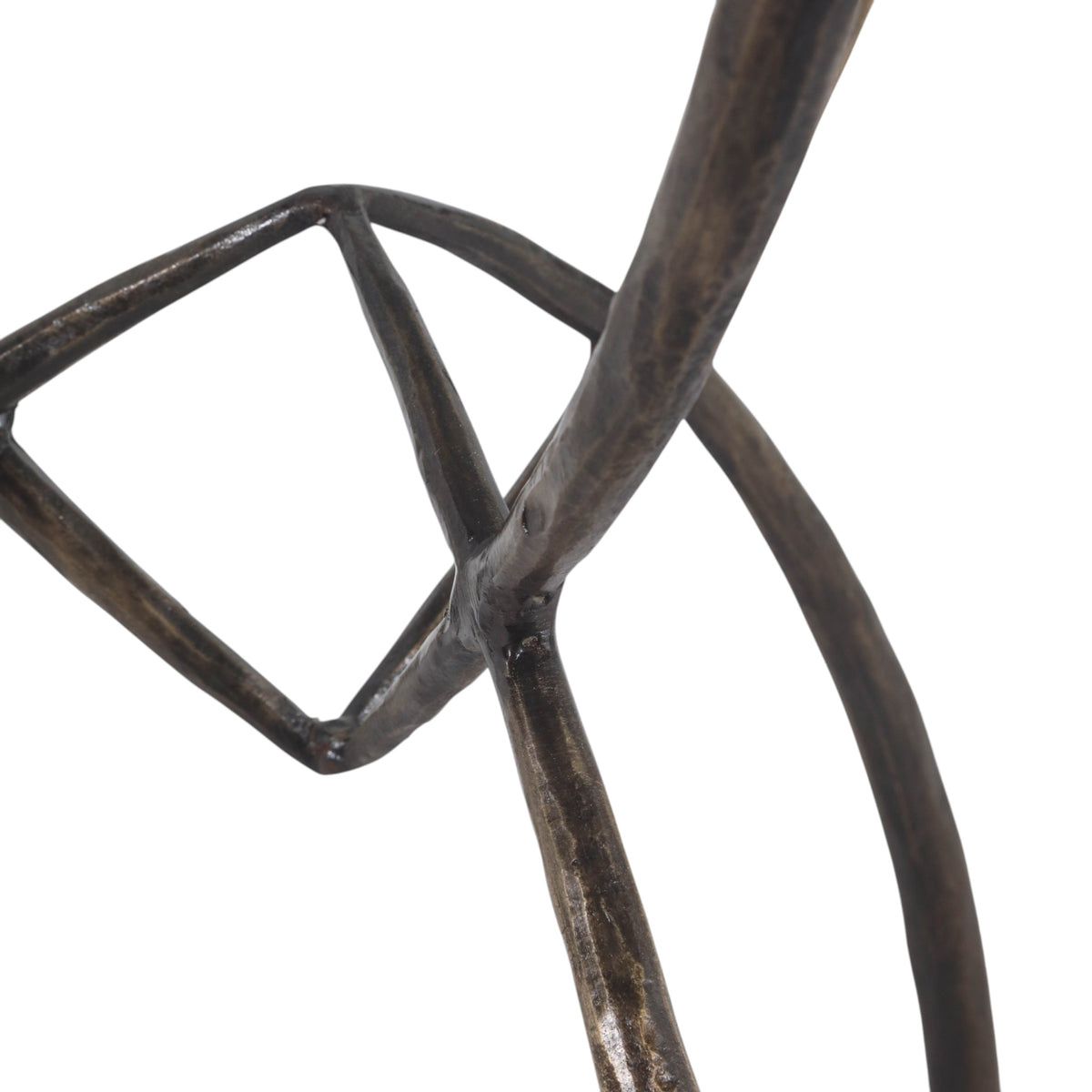 Gorman White/Bronze Accent Table with Curved Legs and Marble