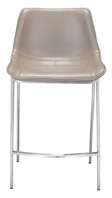 Magnus Brown & Silver Counter Stool (Set of 2)
