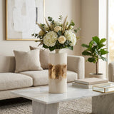 Hurleton Pearl/Gold Metal Flask Vase