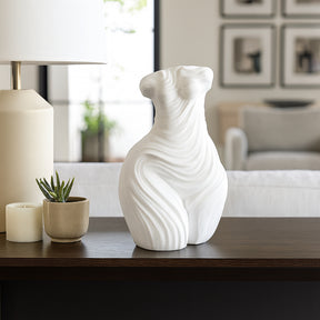 Riverkern White Small Curvy Ribbed Sculpture