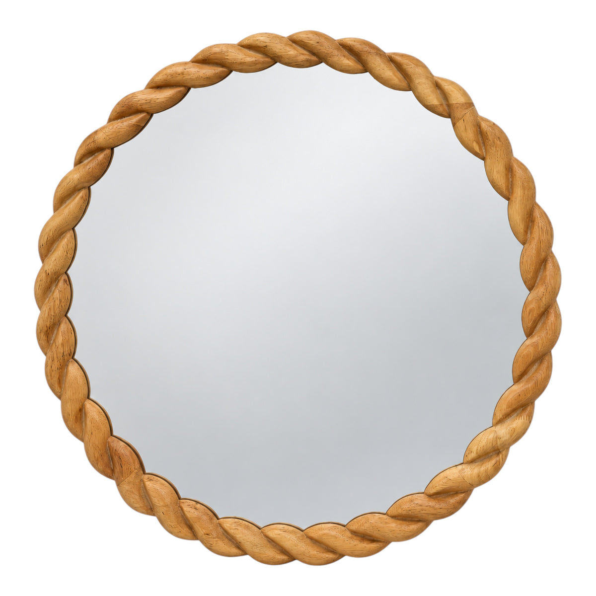 Forest Light Oak Braided Wooden Frame Wall Mirror