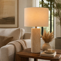 Bena Tan Marble Table Lamp