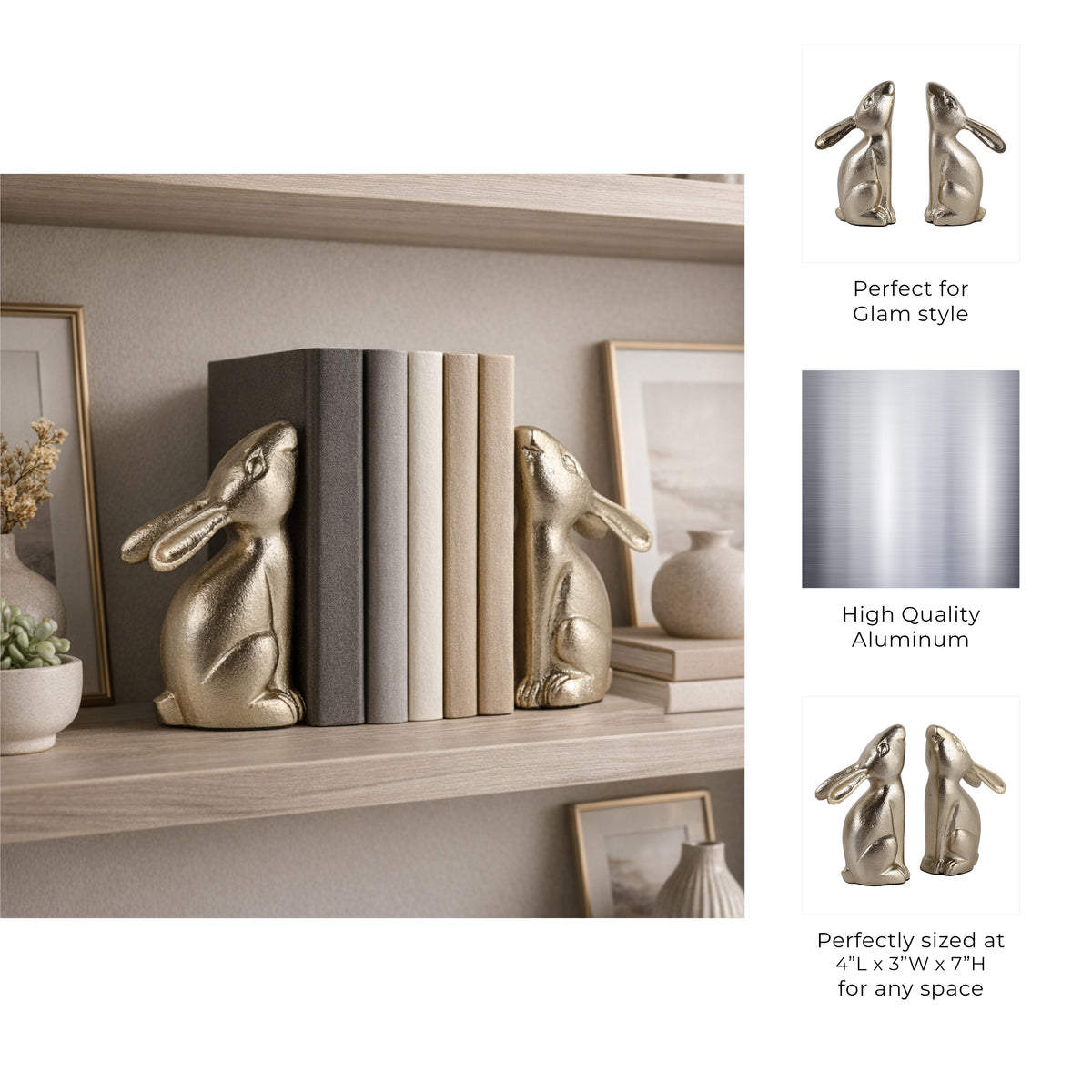 Ramonaham Gold Bookends (Set of 2)