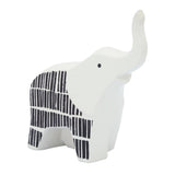 Kephart Black/White Ceramic Elephant Trunk Up