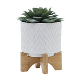 Bannister White Chevron Planter with Stand