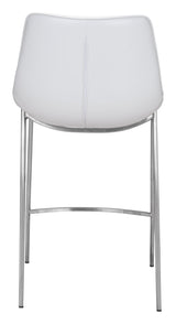 Magnus White & Silver Counter Stool (Set of 2)