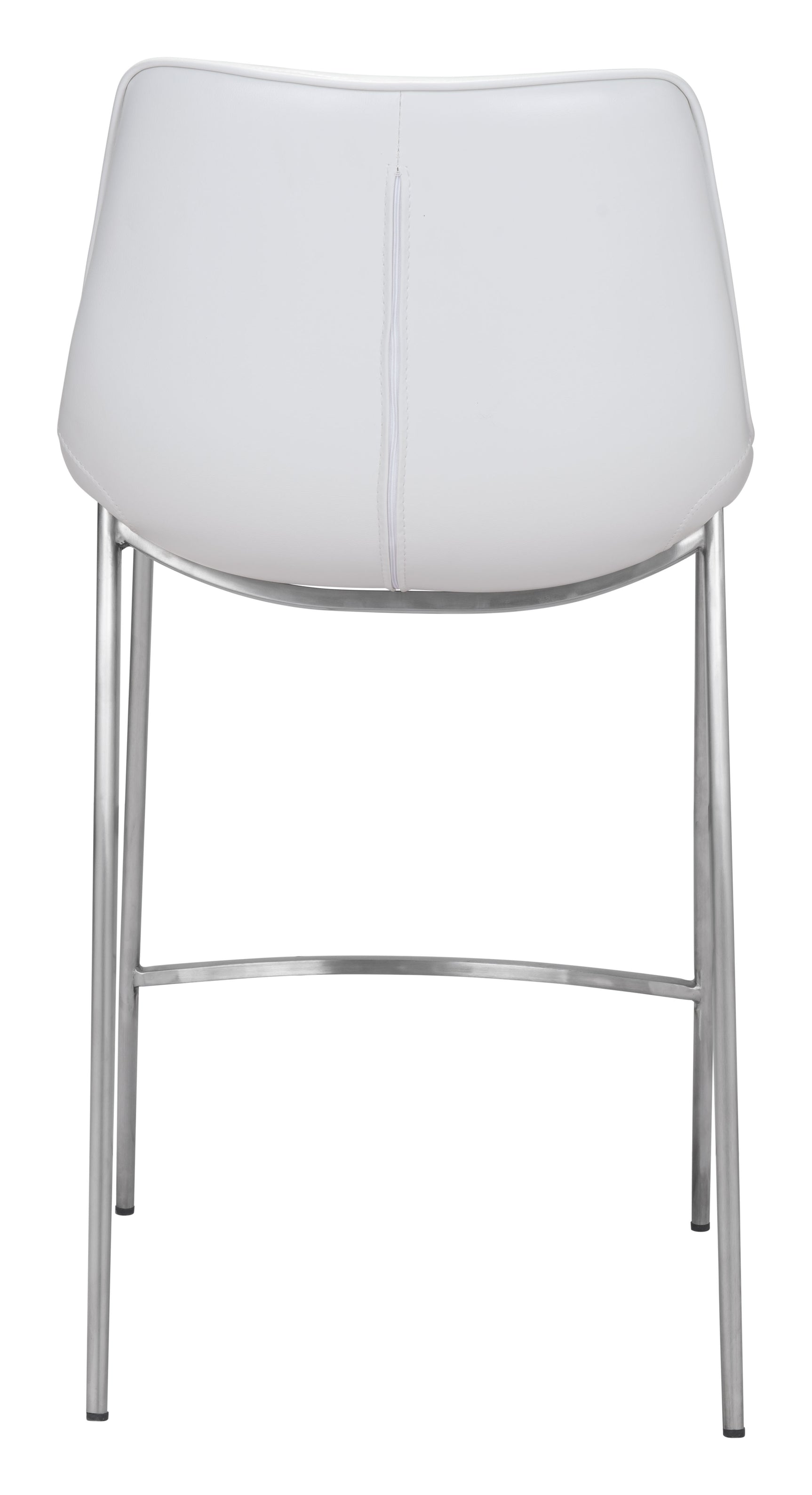 Magnus White & Silver Counter Stool (Set of 2)