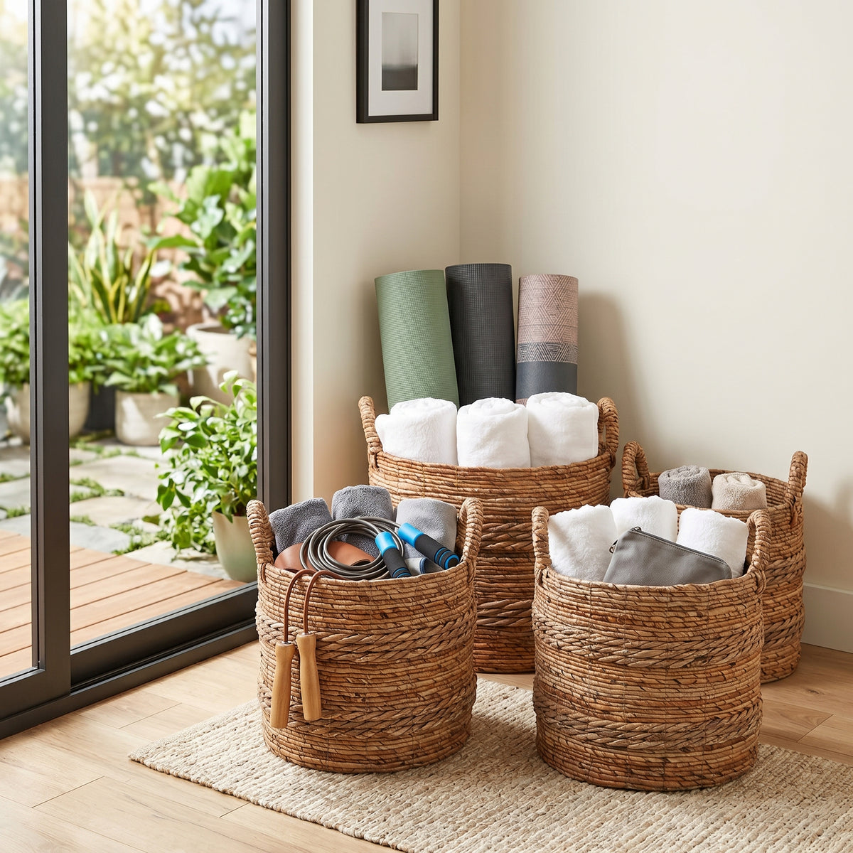 Joshua Tree Natural Round Banana Leaf Baskets (Set of 4)