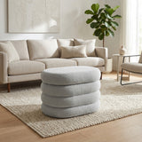 Casmalia Light Blue Ribbed Oval Storage Ottoman