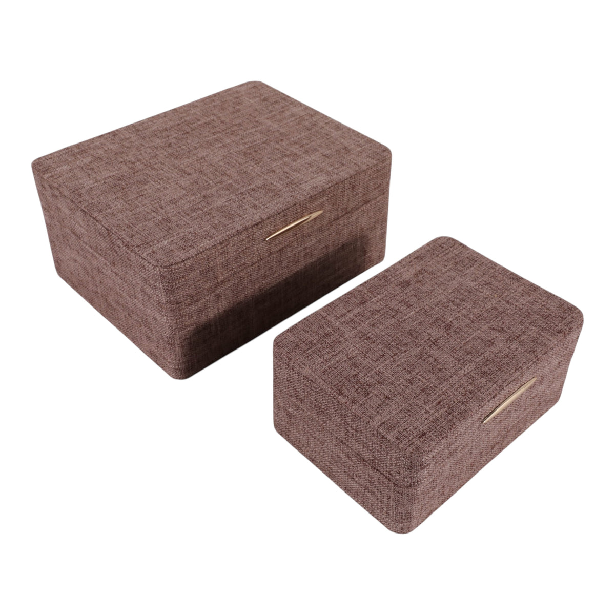 Evertonport Dark Brown/Gold Rounded Corner Boxes (Set of 2)