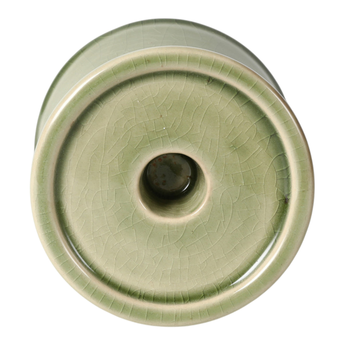 Hobergs Green Small Crackle Modern Taper and Pillar Holder