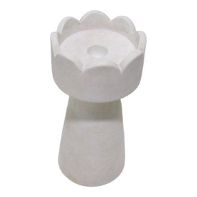 Valla White Small Scallop Edge Pillar Holder