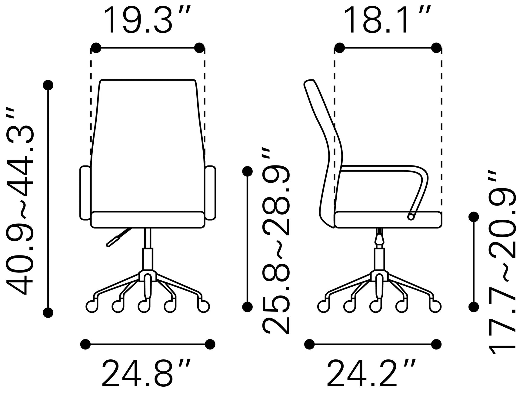 Primero White Office Chair