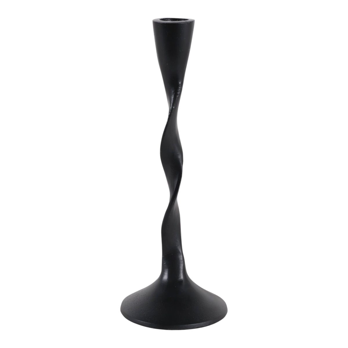 Waukena Black Large Twisted Taper Holder