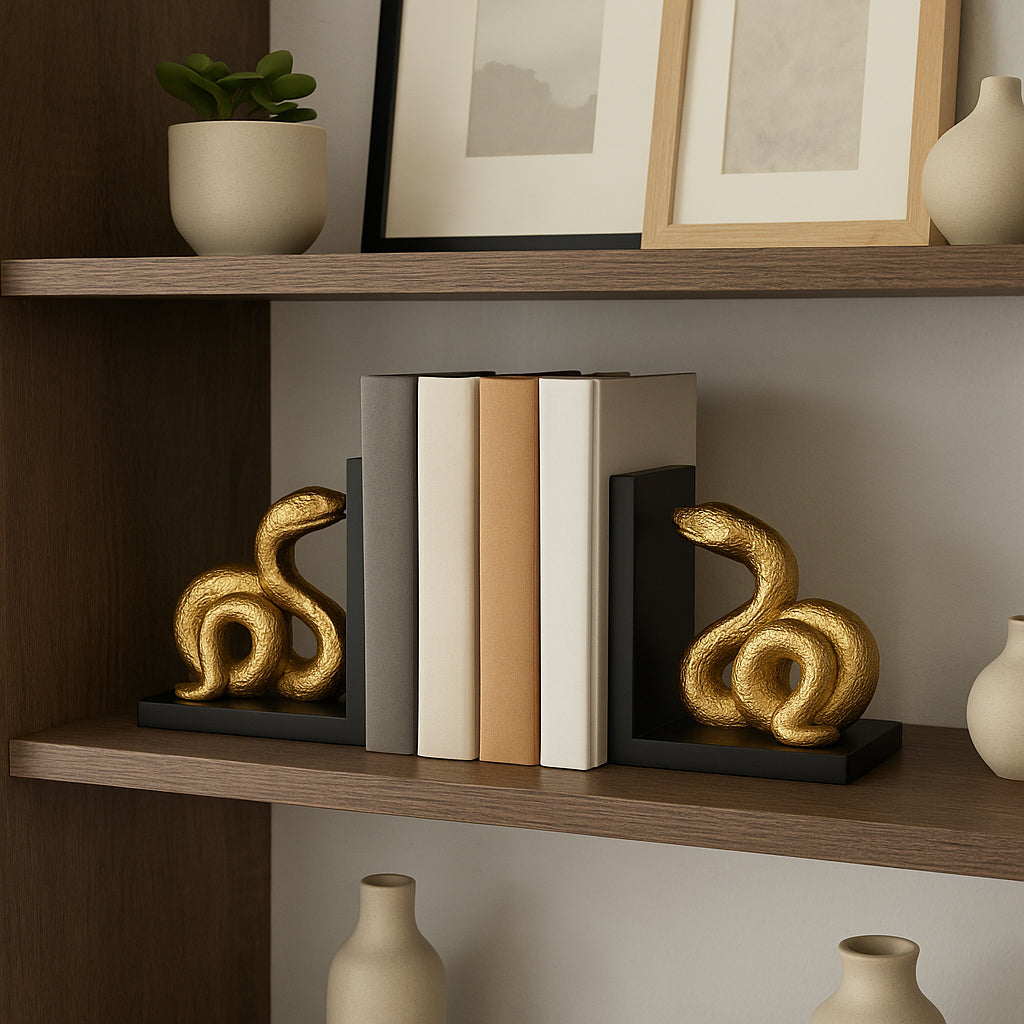 Pageholm Black/Gold Bookends (Set of 2)