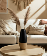 Earlimart Cream/Black Ceramic 2-Tone Vase