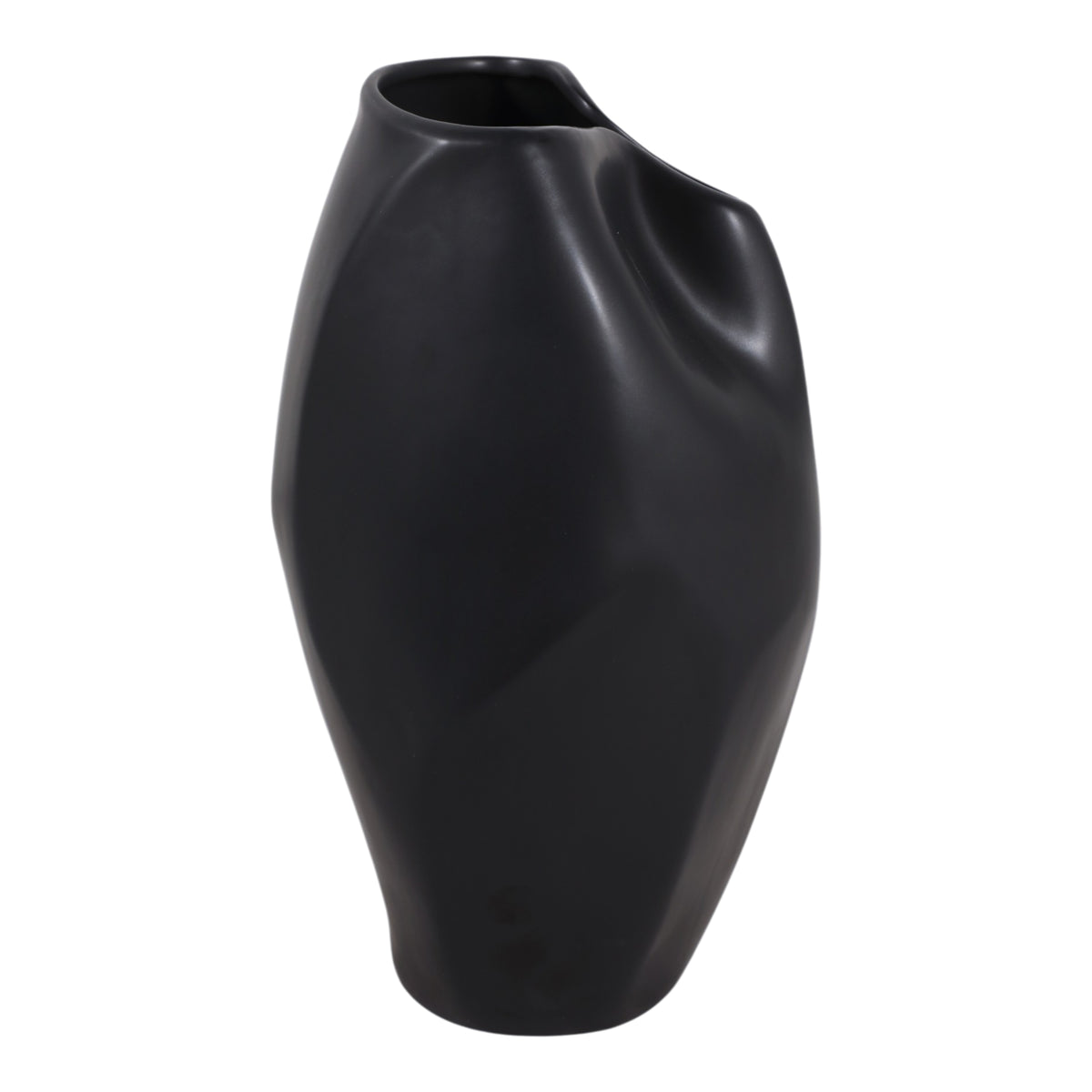Sanitarium Black Large Ceramic Abstract Vase