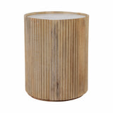 Prestonport White/Honey Storage Accent Table with Marble Top