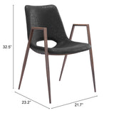 Desi Black & Walnut Dining Chair (Set of 2)