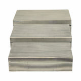 Coffing White Resin Ridged Boxes (Set of 3)