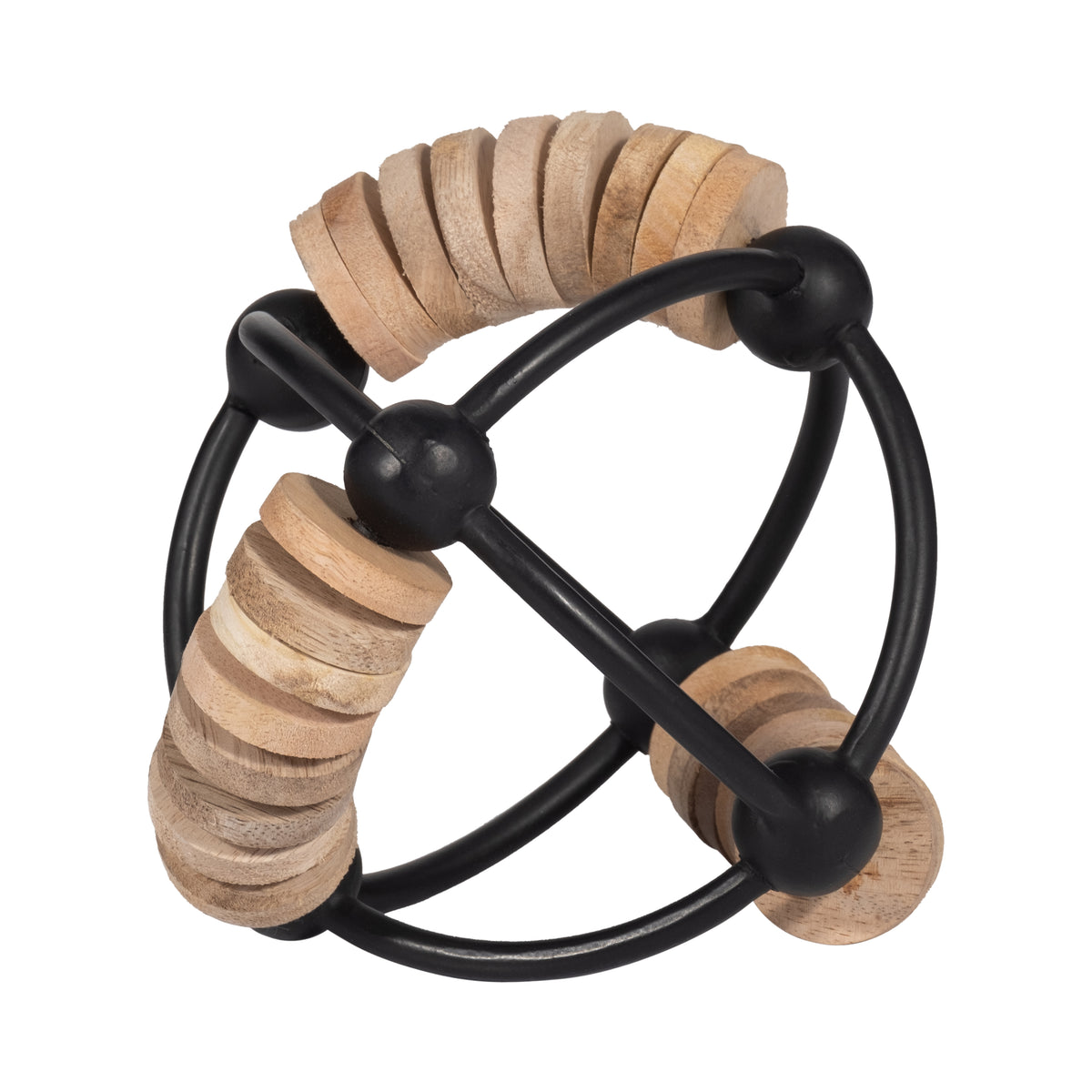 Tatumport Natural/Black Metal Abacus Orb