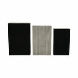 Coffing White Resin Ridged Boxes (Set of 3)