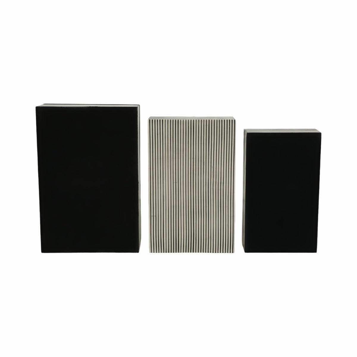 Coffing White Resin Ridged Boxes (Set of 3)