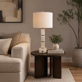 Tiptonport White/Beige Stacked Marble Cubes Lamp with Base Switch