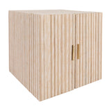 Almond Ivory/Tan Large Raffia Jewelry Box with Mirror