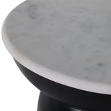 Russ Black/White Metal Accent Table with Marble Top