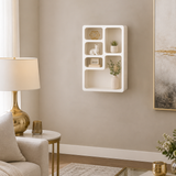Avery Place White Rectangle Rough Finish Wall Shelf