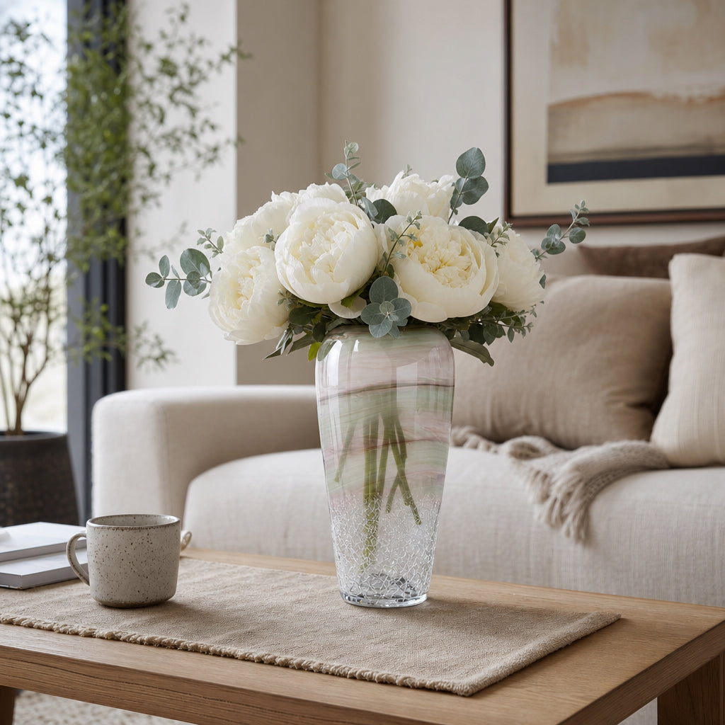 Liberty Clear Glass Crackled Vase