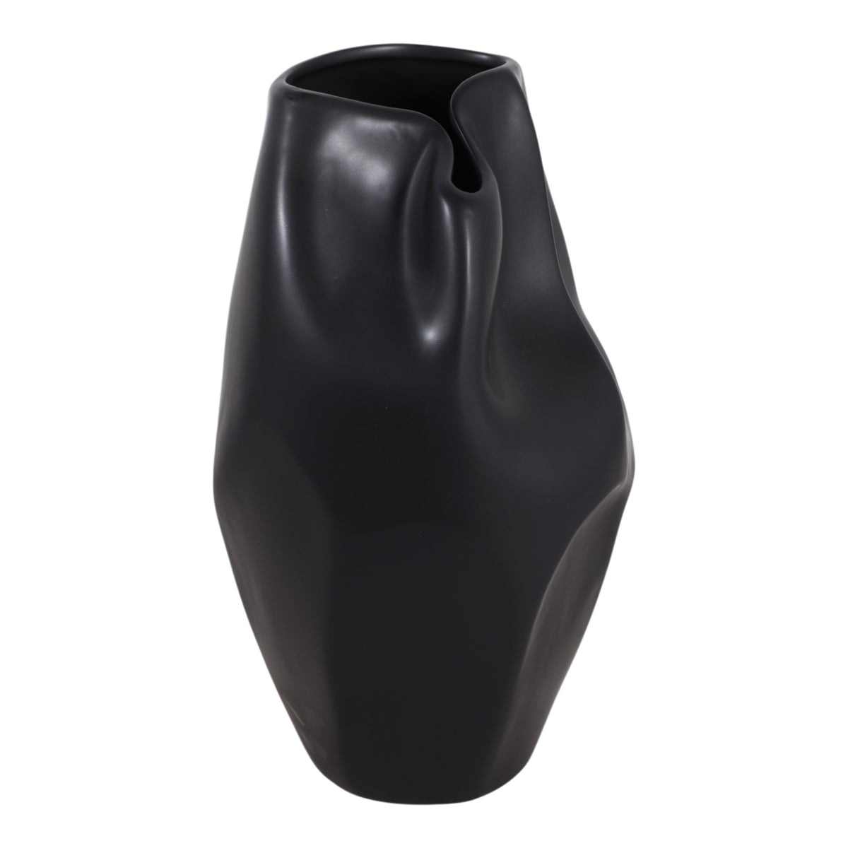 Sanitarium Black Large Ceramic Abstract Vase
