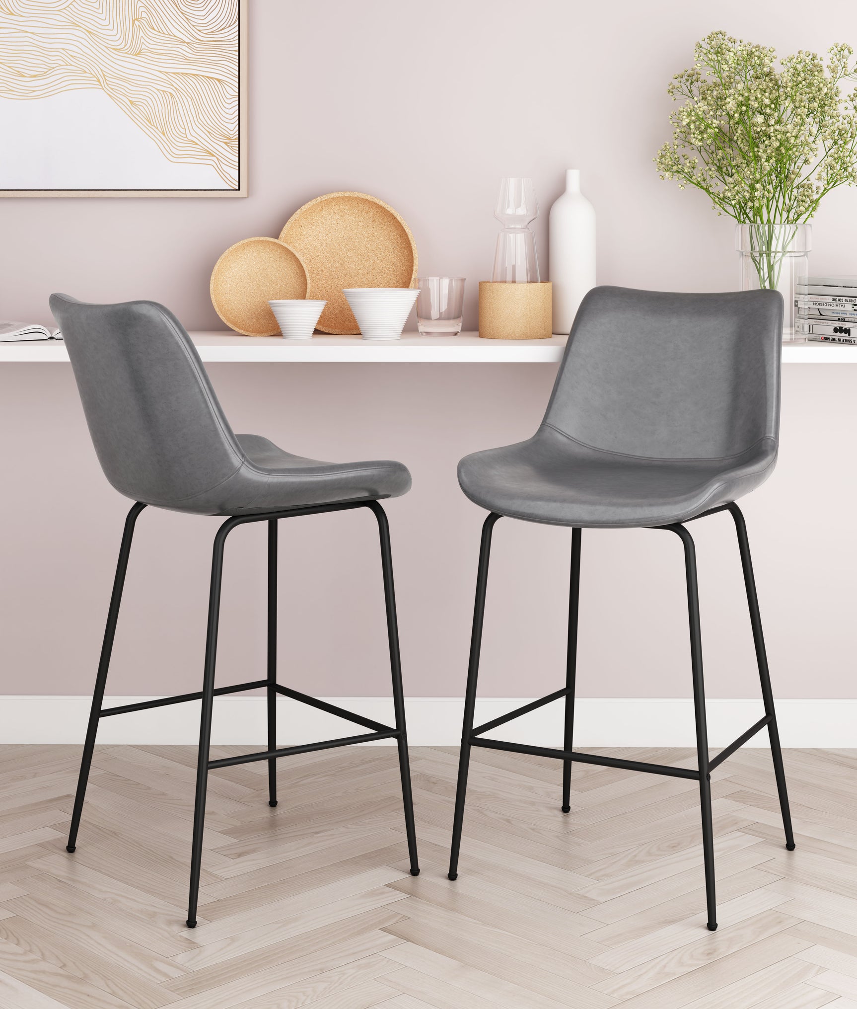 Byron Gray Counter Stool