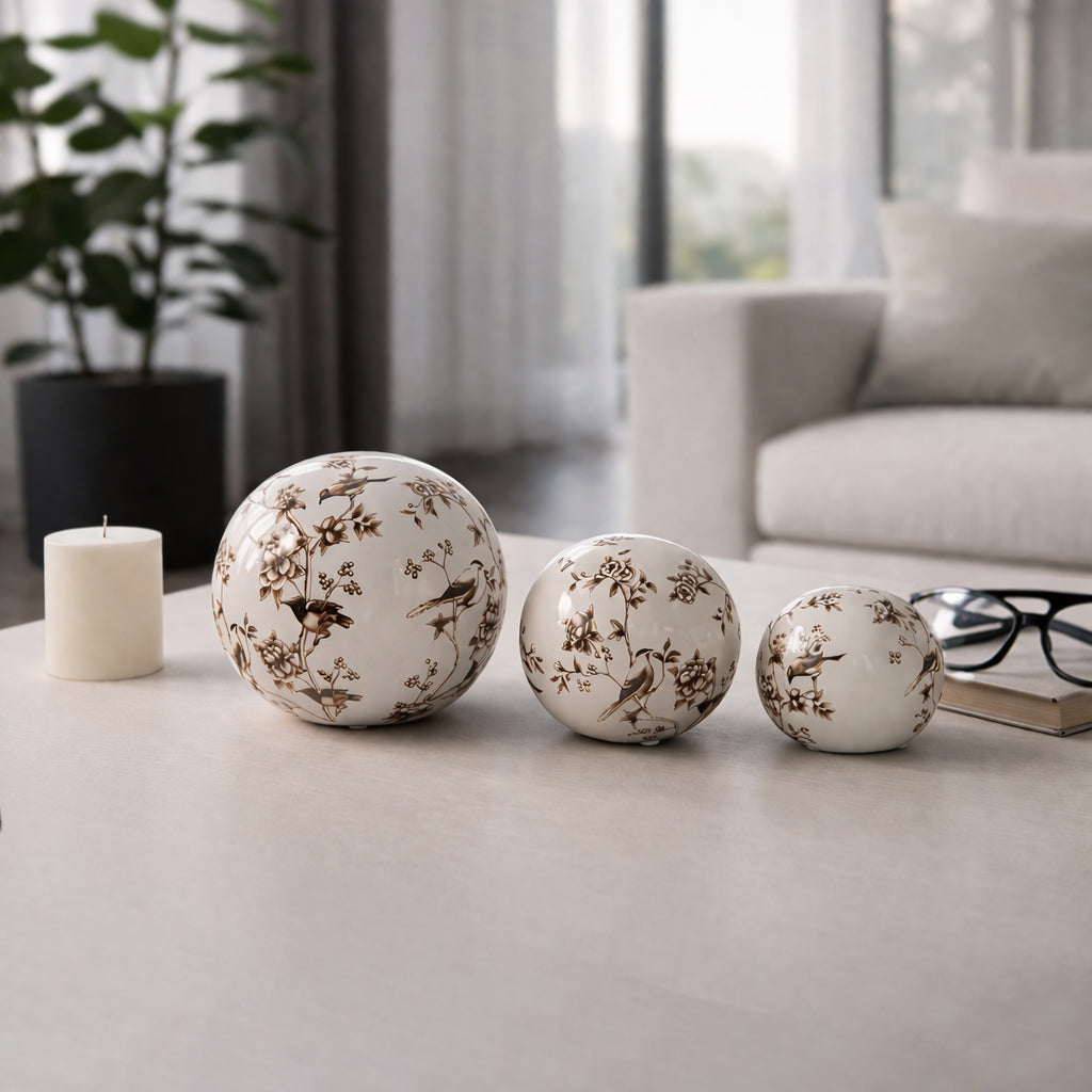 Maxbrook Brown/White Orbs (Set of 3)