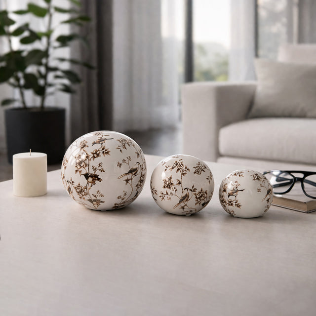 Maxbrook Brown/White Orbs (Set of 3)
