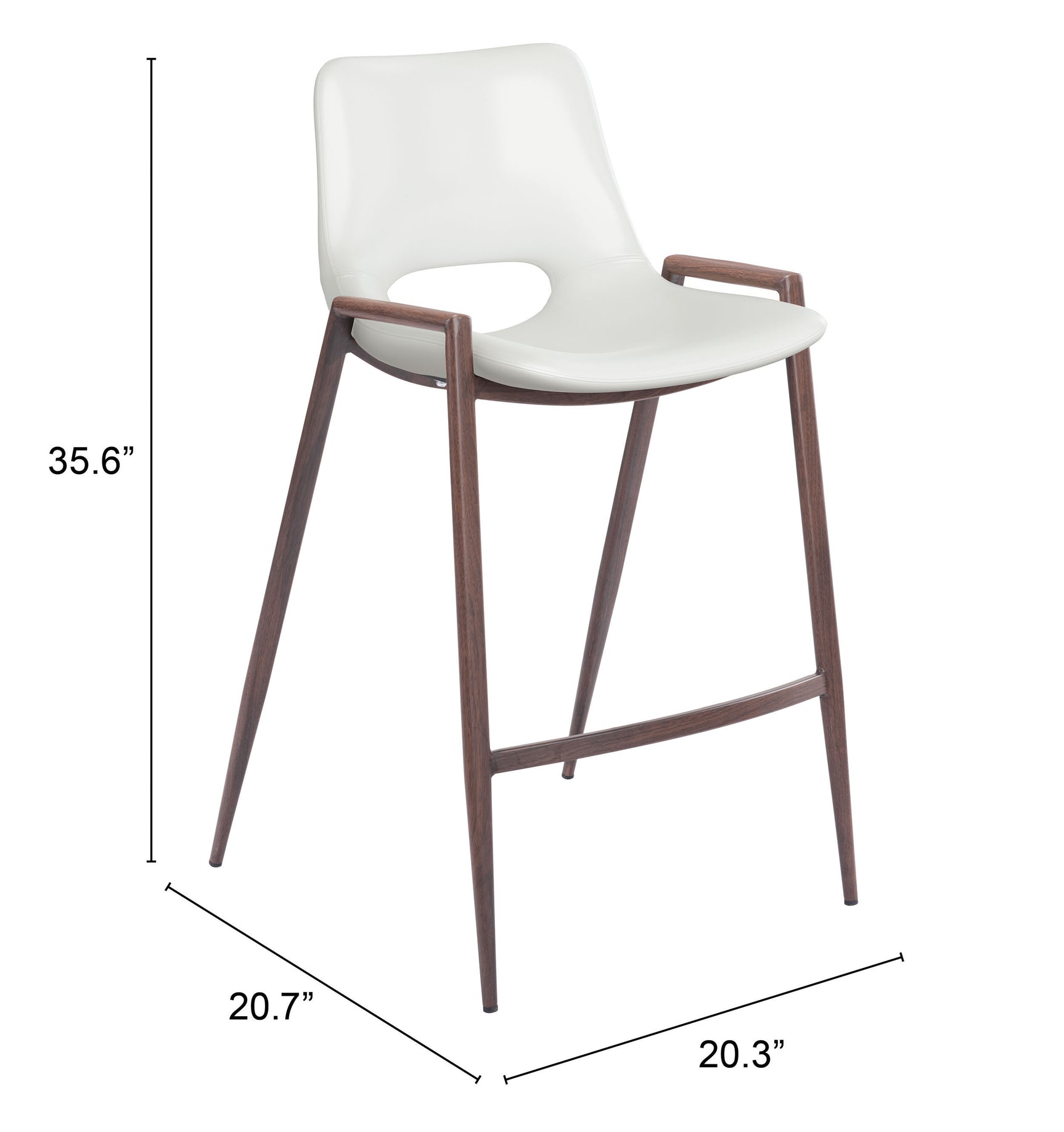 Desi White & Walnut Counter Stool (Set of 2)