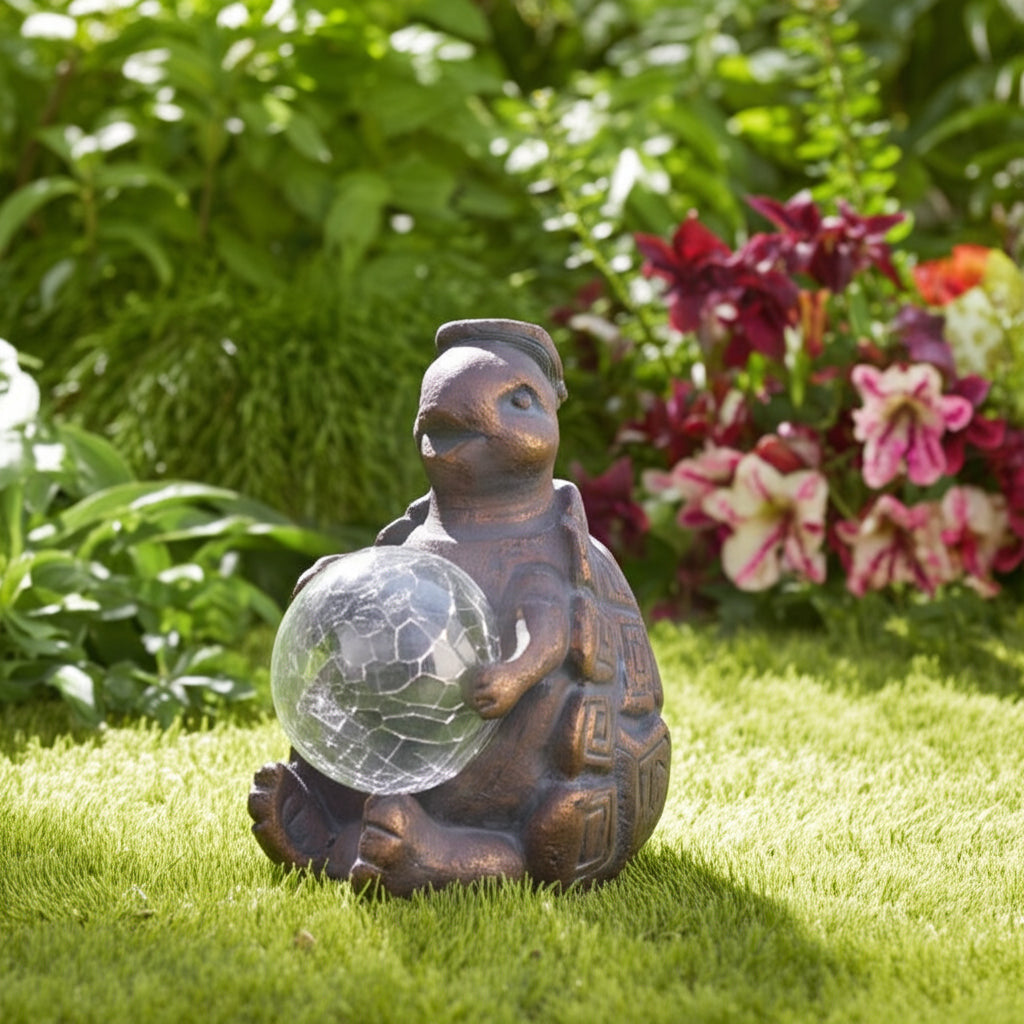 Orangetree Antique Copper Turtle Solar Orb