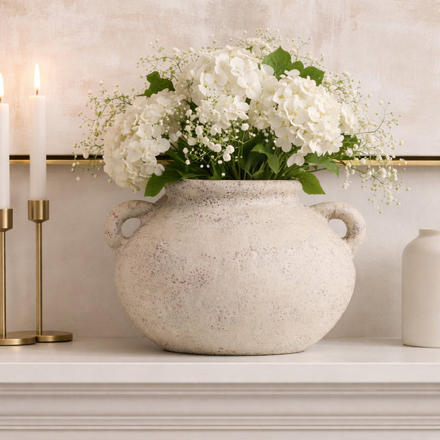 Hovley Ivory Terracotta Double Handle Vase