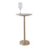 Graton Ivory/Gold Drink Table with Marble Top