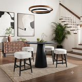 Nash Black Counter Table w/ 4 Wes Backless Stools
