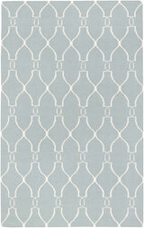 Baconton Blue/Beige Trellis Wool Rug - Clearance