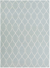 Baconton Blue/Beige Trellis Wool Rug - Clearance