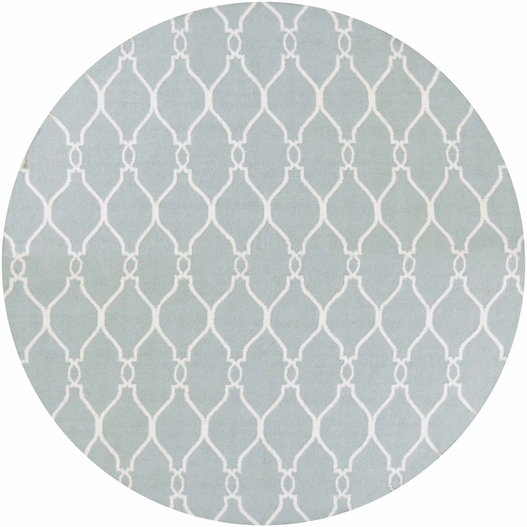 Baconton Blue/Beige Trellis Wool Rug - Clearance